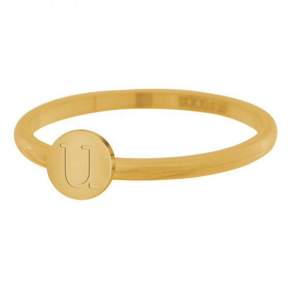 iXXXi Jewelry Ring Alfabet U goud 2mm