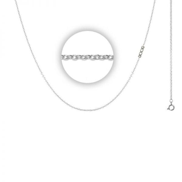 iXXXi Jewelery Ketting 1mm 40-8-cm met logo Zilver