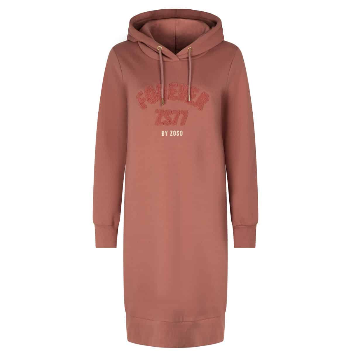 Zoso 216 Forever Comfy Hooded Sweat Dress Winter Rose