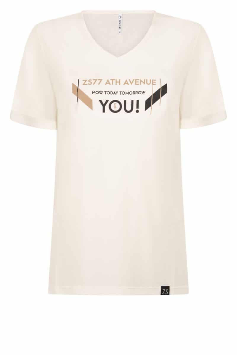 Zoso 221 Sylvie T-Shirt With Print Off White/Indigo