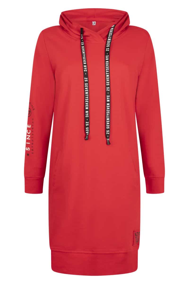 Zoso 221 Telma Sporty Hooded Dress Red