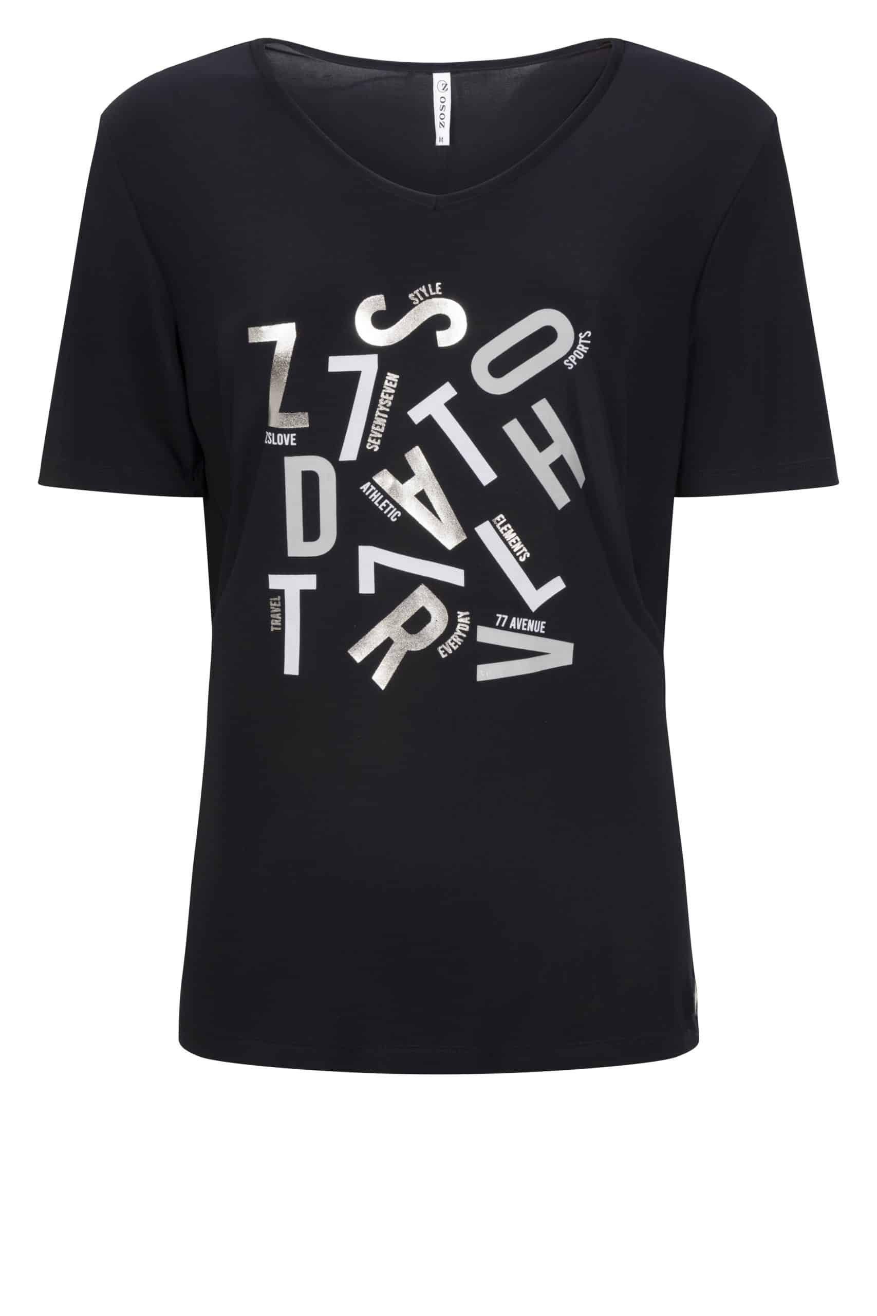 Zoso 222 Brenda Luxury T-Shirt With Artwork Navy