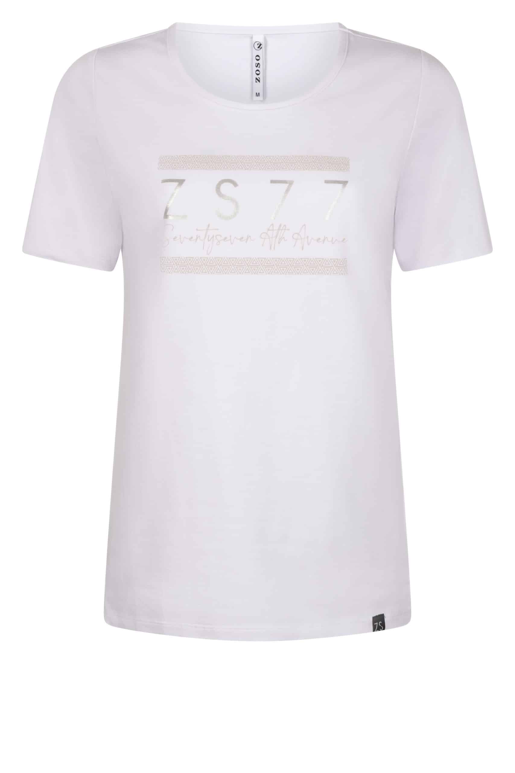 Zoso 222 Kylie T-Shirt With Print White/Sand