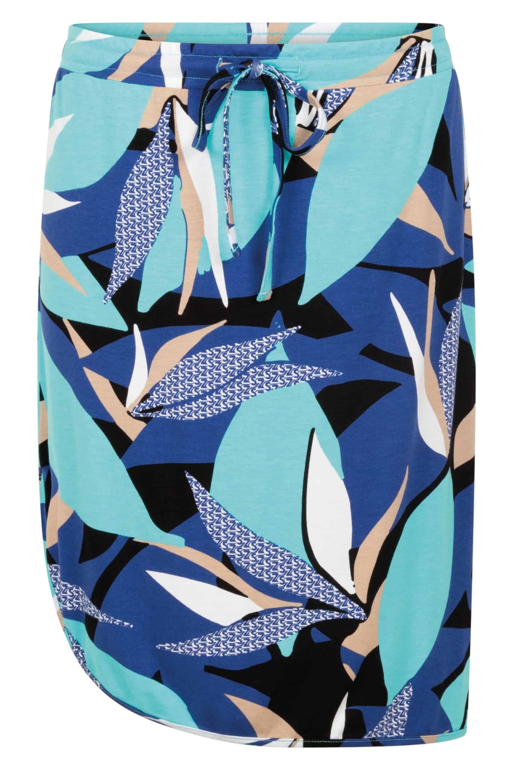 Zoso 223 Sunny Allover Printed Skirt Sea Blue