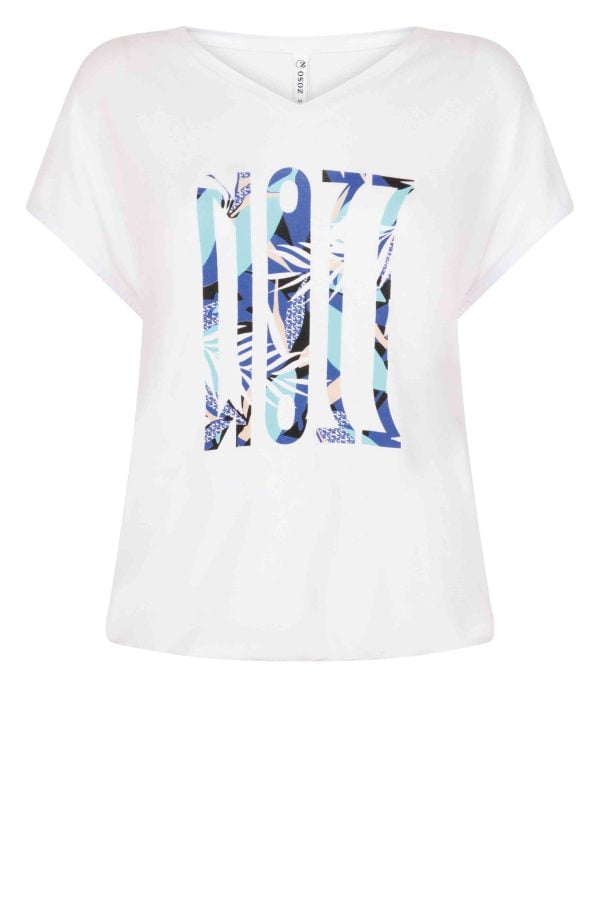 Zoso 223 Palma T-Shirt With Print Sea Blue