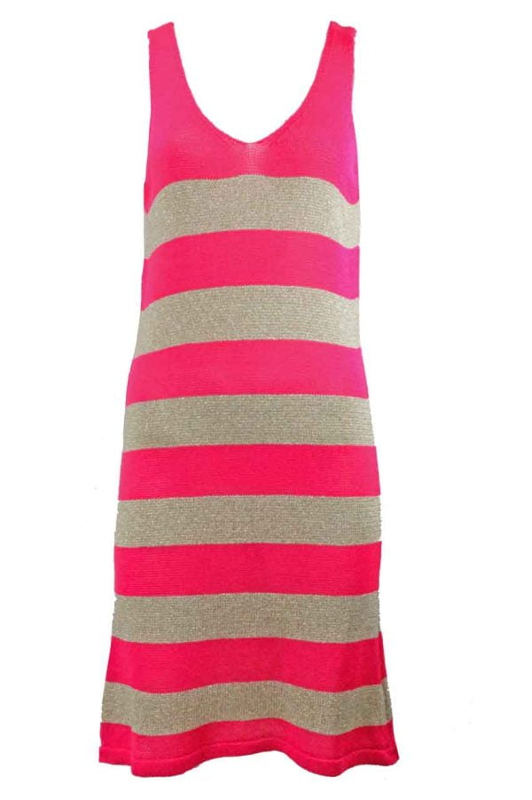 Dress Striped Lurex Pink/Gold