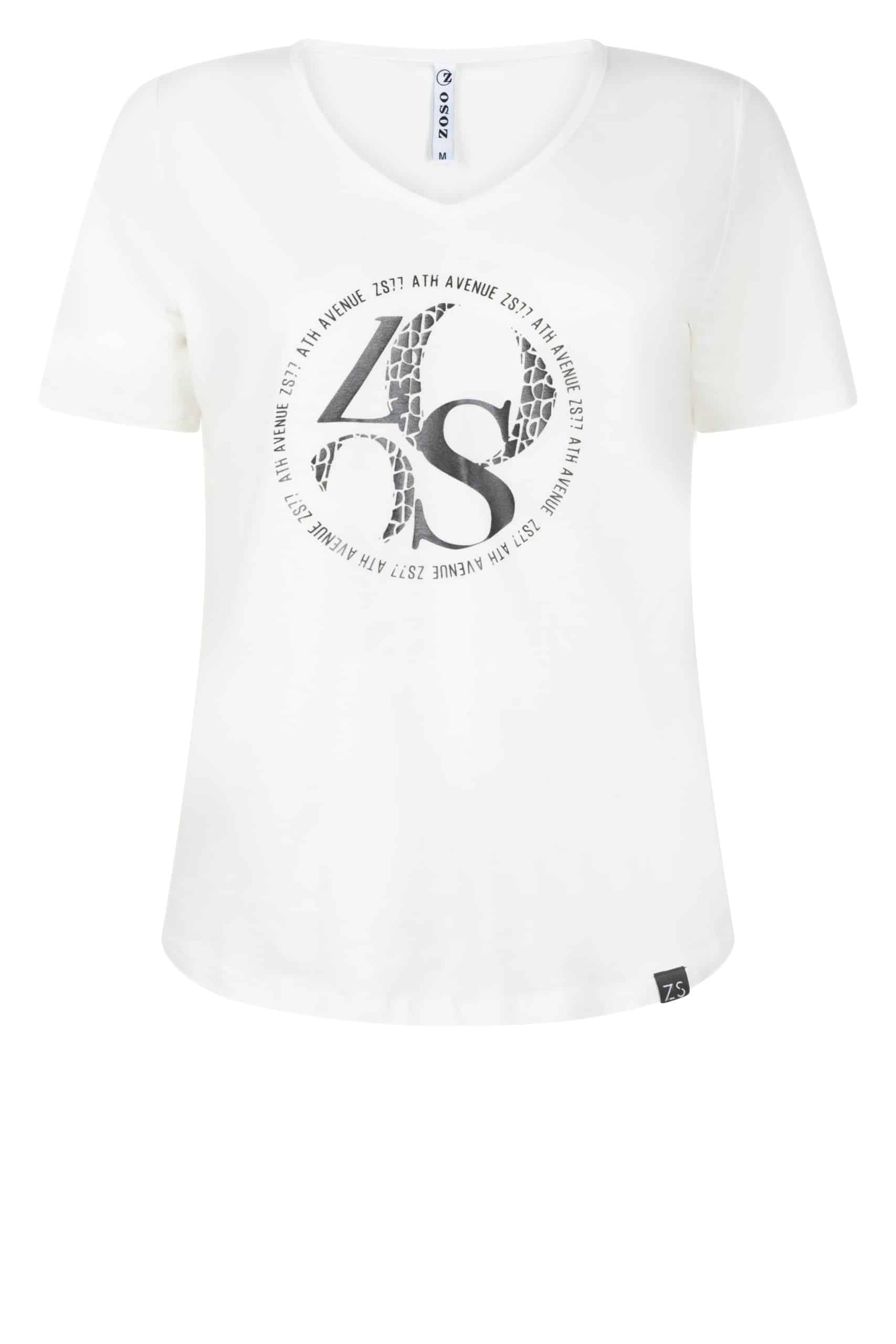 Zoso 224 Fenna T-Shirt With Print Off White/ Black