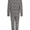 Zoso 224 Marcy Printed Jumpsuit Black/Oatmeal