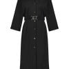 Tramontana Dress Modal Pleats Black