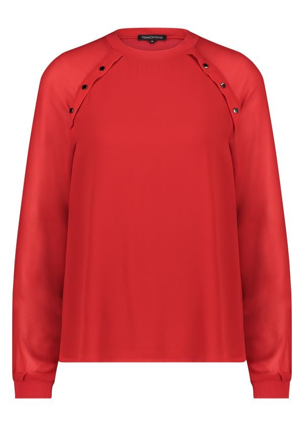 Tramontana C25-06-302 Top L/S Button Details Red
