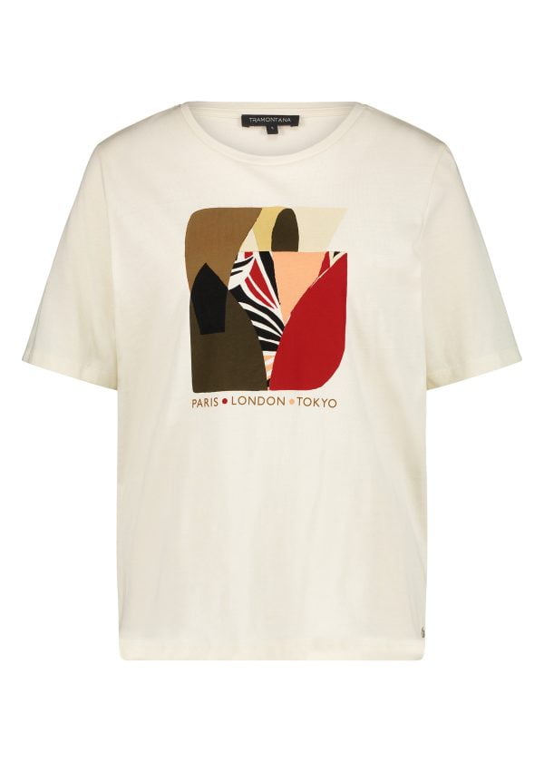 Tramontana D01-06-302 T-Shirt Abstract Artwork Cream