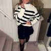 Nina Sweater Col Stripes Black/ White