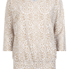 ZOSO 231 Peggy Printed Travel Blouse Sand/Off White