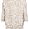 ZOSO 231 Peggy Printed Travel Blouse Sand/Off White