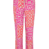 ZOSO 231 Larissa Fantasy Fabric Printed Trouser Sand/Pink