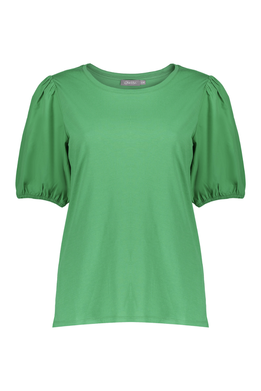 Geisha T-Shirt Balloon Sleeves 32111-41 Bright Green