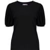 Geisha T-Shirt Rib With Puffed Shoulders 32107-41 Black