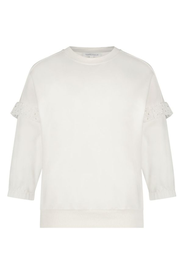 Tramontana C12-07-601 Sweater Broderie Ruffles Off-White