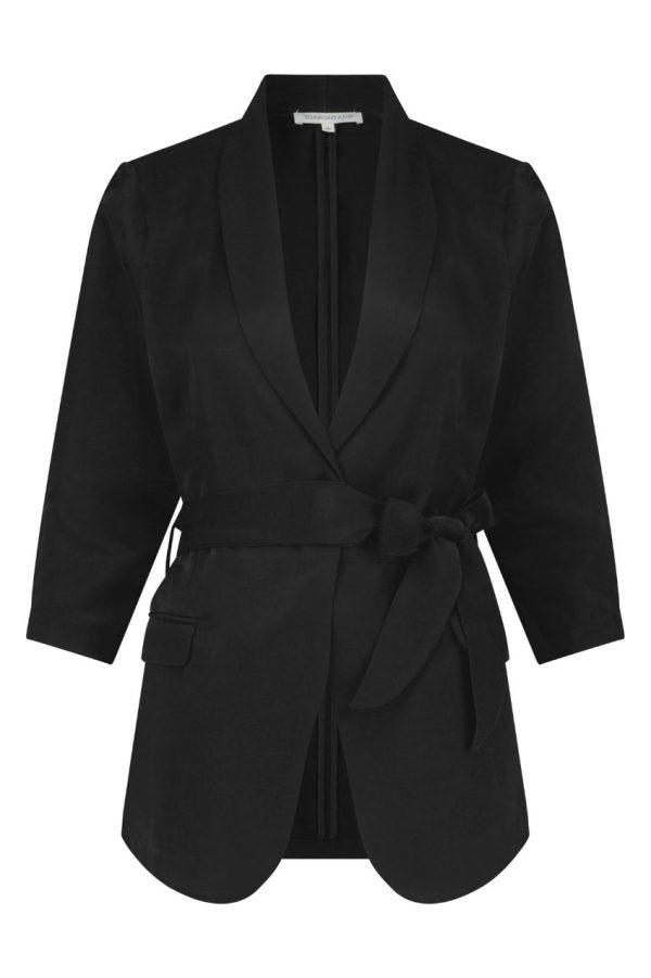 Tramontana Q07-08-801 Blazer S/S Shiny Fabric Black