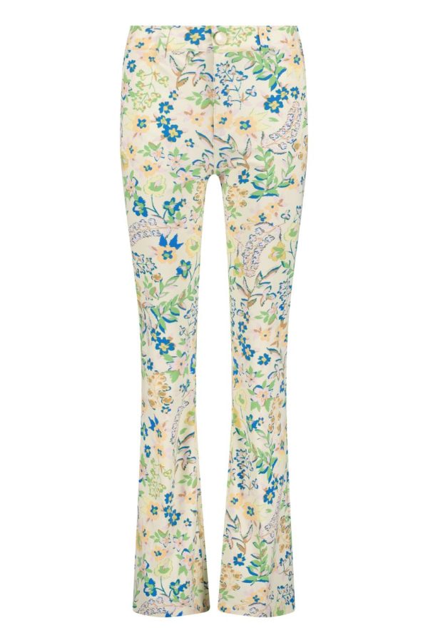 Tramontana Q01-08-101 Trousers Travel Summer Florals Print Whites