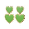 Heart Earrings Green