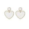 Earring Beads Heart & Circle White