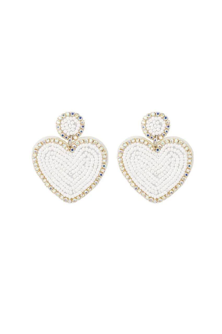 Earring Beads Heart & Circle Wit