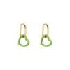 Earrings With Mesh Printed Heart Green