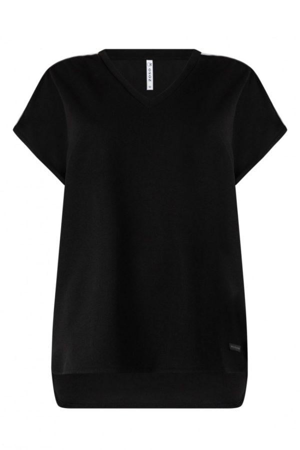 Zoso 232 Bless Crepe Top With Details Black