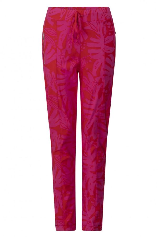 Zoso 232 Vicky Printed Travel Pant Fiery Red/ Multicolor