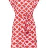Zoso 232 Marly Printed Crepe Dress Fiery Red/ White