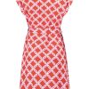 Zoso 232 Marly Printed Crepe Dress Fiery Red/ White