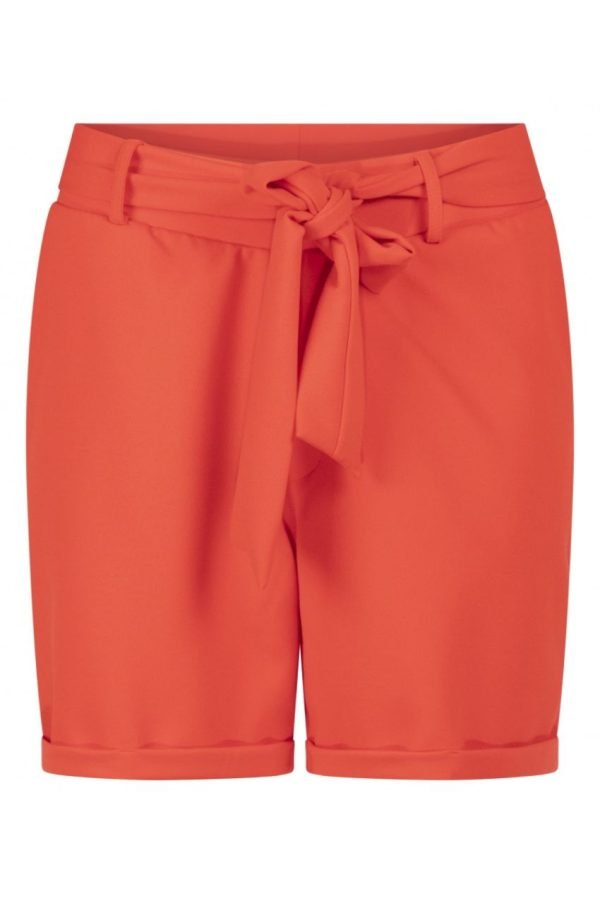Zoso 232 Verona Solid Crepe Shorts Fiery Red