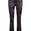 Tramontana C08-10-101 Trousers Flared Velvet Paisley Print Black