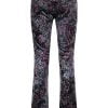 Tramontana C08-10-101 Trousers Flared Velvet Paisley Print Black