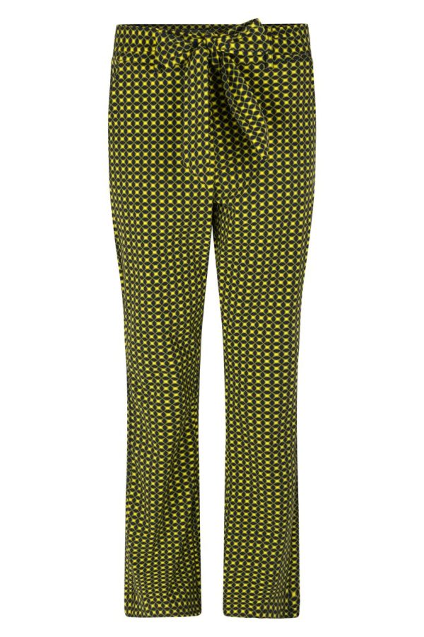 ZOSO 234 Jessica Printed Travel Pants Navy/ Lime