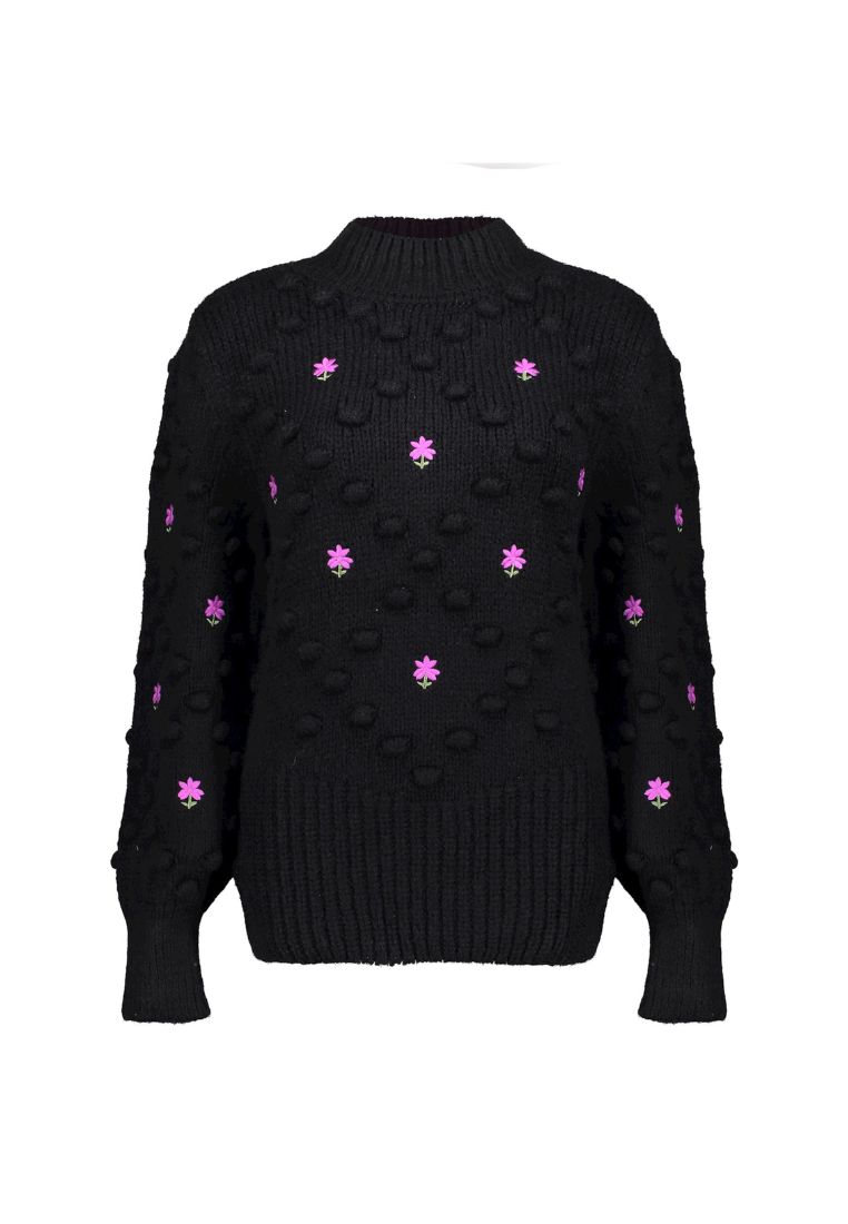 Geisha 34831-23 Pullover Dot & Flower Black/Purple