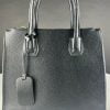 Leather Metallic Handbag Black
