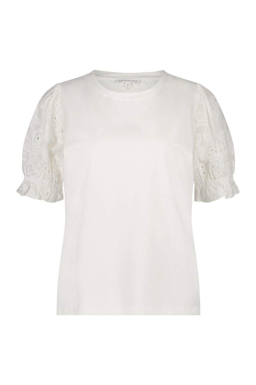 Tramontana Q17-11-401 Top Jersey Brodery Off White
