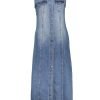Geisha 47013-10 Jeans Dress Long Sleeveless Stonewash Denim Tinted