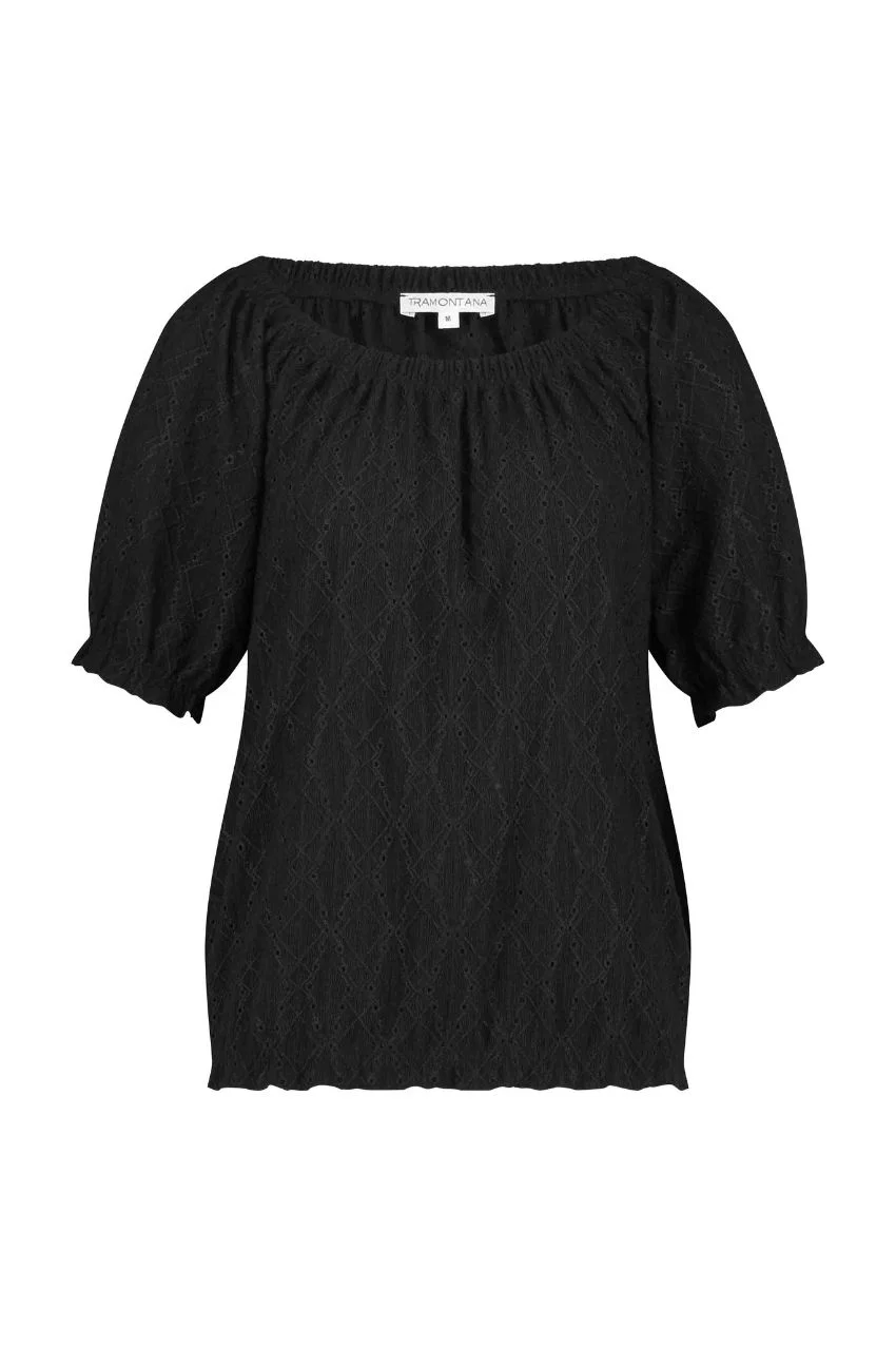 Tramontana K01-12-403 Top Embroidery Stretch Black