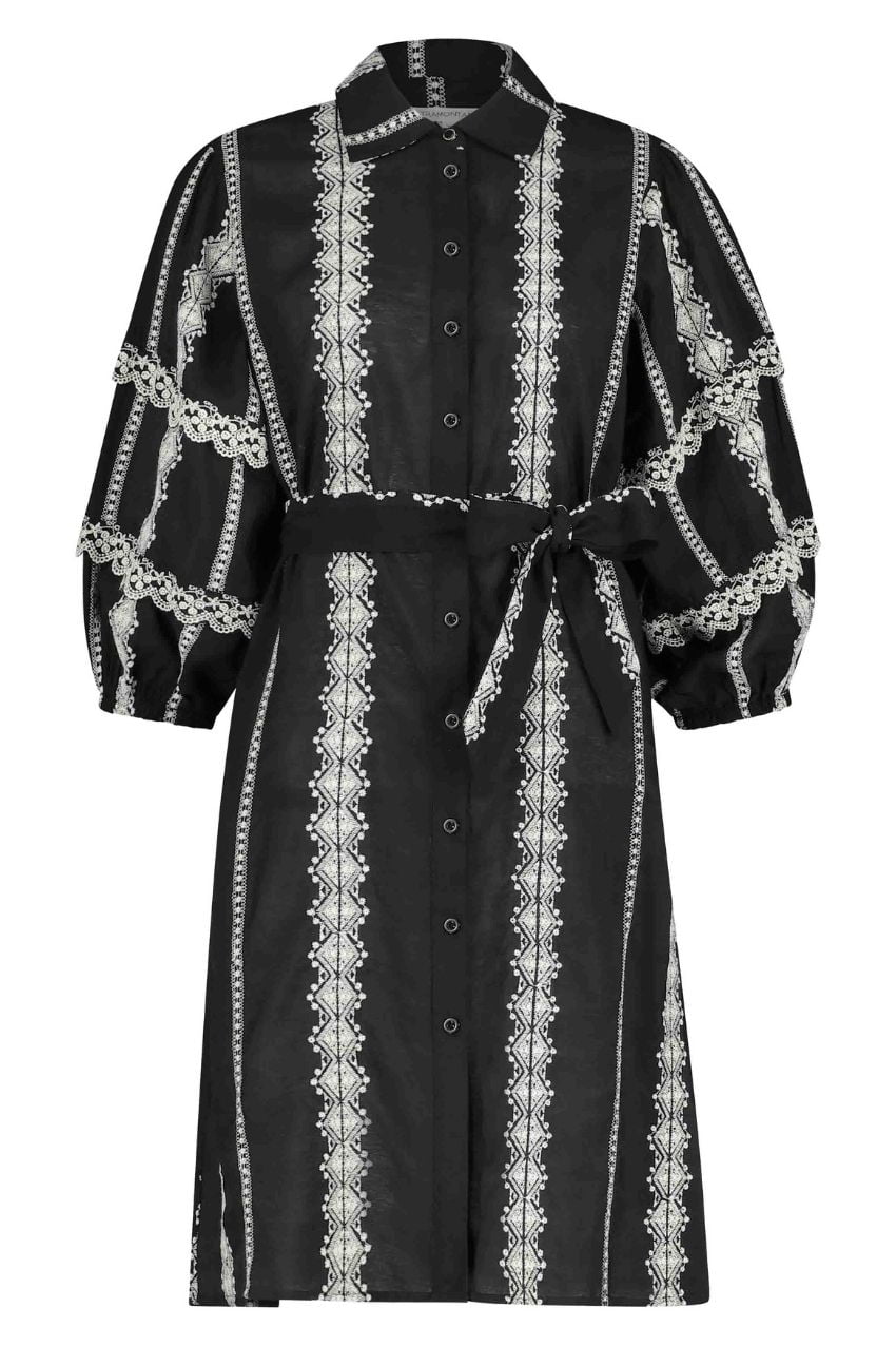 Tramontana Q16-12-501 Dress Cotton Embroidery Black
